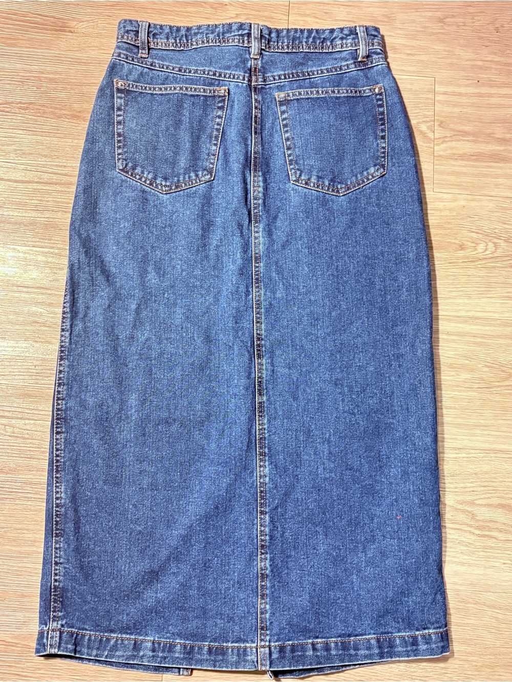Lefties Vintage Denim  Maxi Stretch High-Waisted Front Slit A-Line Jean Skirt - Picture 3 of 11